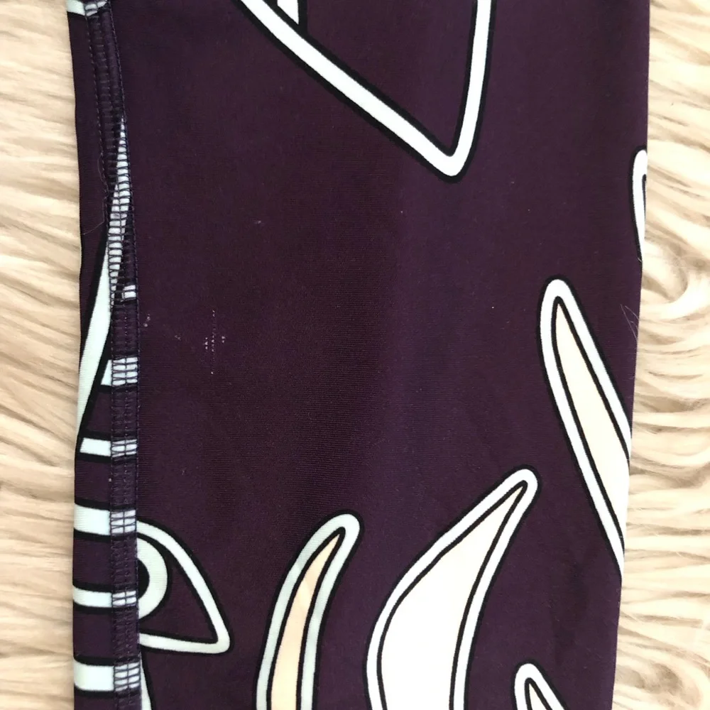 Tory Burch Weightless Printed 7/8 Legging Zebra High Waist Purple Green size XS